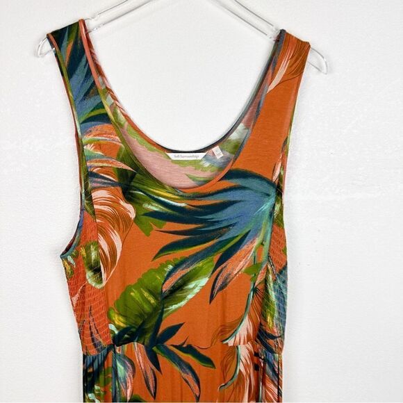 Soft Surroundings Tropical Maxi Ruffle Tank Dress Large - Picture 5 of 6